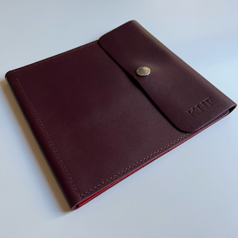 Shinola Maroon Leather Tech Traveler Pouch